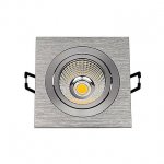 SLV 1000249 PIREQ 77 SQUARE светильник встраиваемый 8Вт с LED 3000K, 700лм, 38°, с БП, матированный алюминий