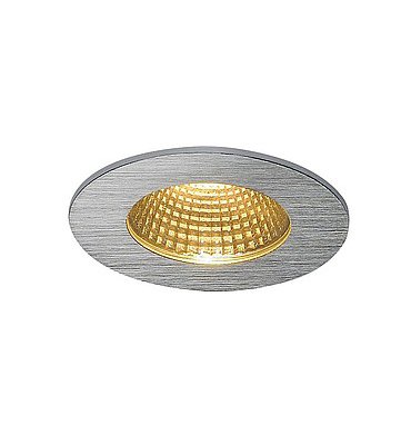 SLV 1000258 PIREQ IP ROUND светильник встраиваемый IP65 11Вт с LED 3000K, 910лм, 38°, с БП, матированный алюминий