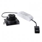 SLV 1000259 PIREQ IP SQUARE светильник встраиваемый IP65 11Вт с LED 3000K, 910лм, 38°, с БП, черный
