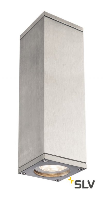 1000331 SLV THEO UP-DOWN OUT светильник настенный IP44 для 2-х ламп GU10 по 35Вт макс., матир. алюминий