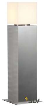1000345 SLV SQUARE POLE 60 светильник IP44 для лампы E27 20Вт макс., матированный алюминий/ белый
