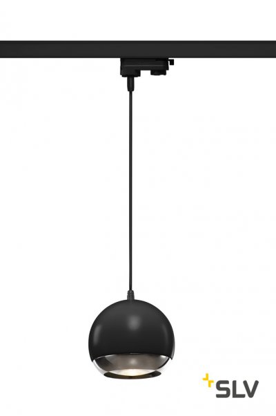 1000709 SLV 3Ph, LIGHT EYE 150 светильник подвесной для лампы ES111 75Вт макс., черный/ хром