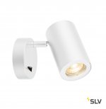 1000730 SLV ENOLA_B SINGLE SPOT светильник накладной для лампы GU10 50Вт макс., с выключателем, белый