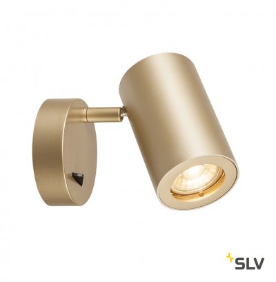 1000731 SLV ENOLA_B SINGLE SPOT светильник накладной для лампы GU10 50Вт макс., с выключателем, латунь