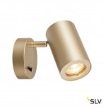 1000731 SLV ENOLA_B SINGLE SPOT светильник накладной для лампы GU10 50Вт макс., с выключателем, латунь