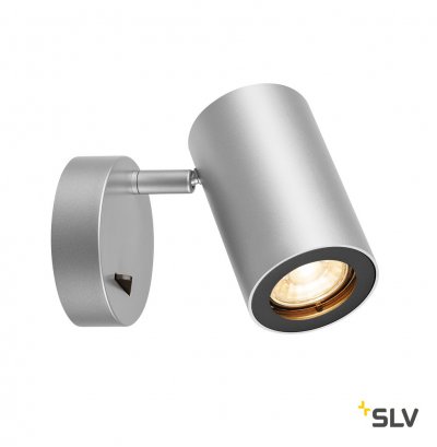 1000732 SLV ENOLA_B SINGLE SPOT светильник накладной для лампы GU10 50Вт макс., с выключателем, серебристый/ черный