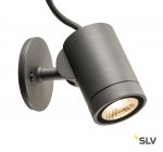 1000735 SLV HELIA LED SPOT светильник накладной IP55 c LED 8Вт, 3000К, 480лм, 38°, с кабелем 3м, антрацит