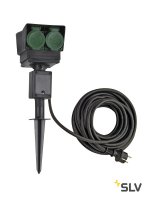 1000874 SLV Удлинитель садовый на 4 розетки, IP44, кабель 10 метра, DE/RU