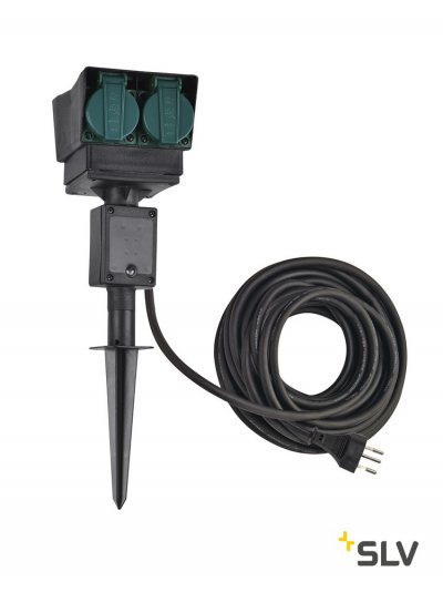 1000876 SLV Удлинитель садовый на 4 розетки, IP44, кабель 10 метра, CH