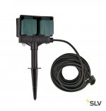 1000877 SLV Удлинитель садовый на 4 розетки, IP44, кабель 10 метра, UK