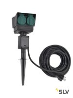 1000878 SLV Удлинитель садовый на 4 розетки, IP44, кабель 10 метра, DK