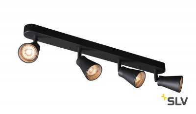 SLV 1000895 AVO QUAD CW светильник накладной для 4-х ламп GU10 по 50Вт макс., черный SLV 1000895 AVO QUAD CW светильник накладной для 4-х ламп GU10 по 50Вт макс., черный