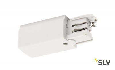 SLV 1001379 3Ph | S-TRACK, разъём питания торцевой, GND слева, 16А макс., белый RAL9016 (ex 175051)