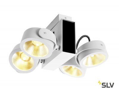 SLV 1001434 TEC KALU 4 LED светильник накладной 60Вт с LED 3000К, 3800лм, 4х 24°, белый/ черный
