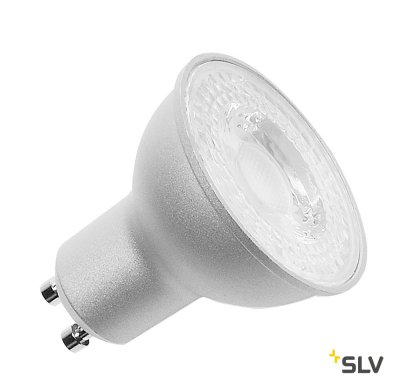 SLV 1001561 LED GU10 источник света 230В, 7.2Вт, 3000K, 570лм, 36°, диммируемый, серебристый корпус SLV 1001561 LED GU10 источник света 230В, 7.2Вт, 3000K, 570лм, 36°, диммируемый, серебристый корпус