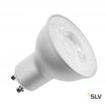 SLV 1001561 LED GU10 источник света 230В, 7.2Вт, 3000K, 570лм, 36°, диммируемый, серебристый корпус