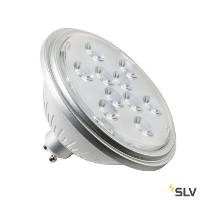 SLV 1001568 LED QPAR111 GU10 источник света 230В, 7Вт, 3000K, 730лм, 13°, серебристый корпус SLV 1001568 LED QPAR111 GU10 источник света 230В, 7Вт, 3000K, 730лм, 13°, серебристый корпус
