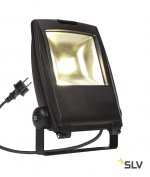 SLV 1001643 FLOOD LIGHT 25 светильник IP65 32Вт с LED 3000К, 2200лм, 90°, кабель 2м с вилкой, черный (ex 231162)