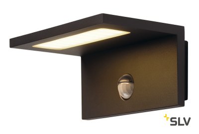 SLV 1001969 ANGOLUX S светильник настенный IP44 9.8Вт с датчиком движения и LED 3000К, 500лм, 120°, антрацит