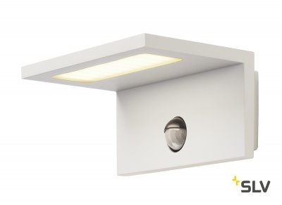 SLV 1001970 ANGOLUX S светильник настенный IP44 9.8Вт с датчиком движения и LED 3000К, 500лм, 120°, белый