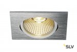 SLV 1001993 NEW TRIA 68 SQUARE CS/LS DtW светильник встр. 7.2Вт с LED 1800-3000К, 440лм, 38°, CRI>90, алюминий