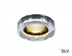 SLV 1002120 CRYSTAL Dim to Warm светильник встраиваемый 7.3Вт с LED 1800-3000К, 460лм, 38°, хром/ стекло прозр.