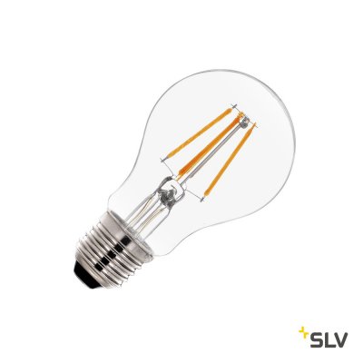SLV 1002123 LED A60 E27 источник света 230В, 4.5Вт, 2700K, 530лм, 280°, диммируемый, филаментный SLV 1002123 LED A60 E27 источник света 230В, 4.5Вт, 2700K, 530лм, 280°, диммируемый, филаментный