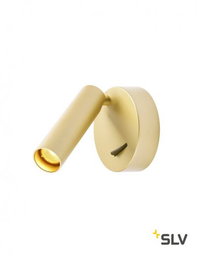 SLV 1002173 KARPO 30 SPOT светильник накладной 6Вт с выключателем и LED 3000К, 360лм, 40°, CRI>90, латунь