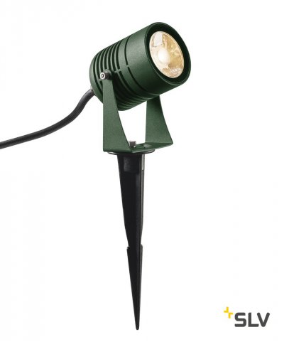 SLV 1002202 LED SPIKE светильник ландшафтный IP55 6Вт с LED 3000К, 400лм, 40°, кабель 1.5м с вилкой, зеленый