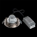 SLV 1002527 SLV PLAY, DOWNLIGHT CCT светильник встраиваемый 10Вт с БП и LED 2700-6500K, 38°, 450лм, никель