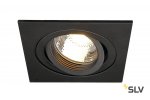 SLV 111720 NEW TRIA I GU10 Downlight, eckig, mattschwarz, max. 50W, inkl. Blattfedern