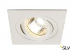 SLV 111721 NEW TRIA I GU10 Downlight, eckig, mattweiss, max. 50W, inkl. Blattfedern