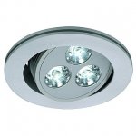 SLV 111854 TRITON 3 LED светильник встраиваемый с 3-мя PowerLED по 1Вт, 4000K, 250lm, 25°, 350mA, серебристый