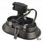 SLV 113110 HORN 2 TURNO GU10 Decken- einbauleuchte, oval, mattschwarz, max. 2x50W