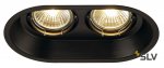 SLV 113110 HORN 2 TURNO GU10 Decken- einbauleuchte, oval, mattschwarz, max. 2x50W