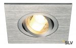 SLV 113456 NEW TRIA XL SQUARE GU10 Downlight, alu brushed, max. 50W, inkl. Clipfedern