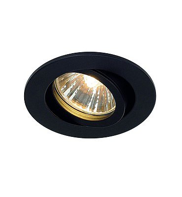 SLV 113460 NEW TRIA 68 ROUND GU10 Downlight, mattschwarz, max. 50W, inkl. Clipfedern