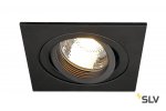 SLV 113491 NEW TRIA I GU10 Downlight, eckig, mattschwarz, max. 50W, inkl. Clipfedern