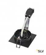 SLV 113491 NEW TRIA I GU10 Downlight, eckig, mattschwarz, max. 50W, inkl. Clipfedern