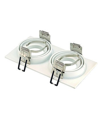 SLV 113502 NEW TRIA II MR16 Downlight, rechteckig, mattweiss, max. 2x50W, inkl. Clipfedern SLV 113502 NEW TRIA II MR16 Downlight, rechteckig, mattweiss, max. 2x50W, inkl. Clipfedern