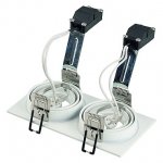 SLV 113502 NEW TRIA II MR16 Downlight, rechteckig, mattweiss, max. 2x50W, inkl. Clipfedern