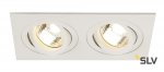 SLV 113512 NEW TRIA II GU10 Downlight, rechteckig, mattweiss, max. 2x50W, inkl. Clipfedern