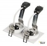 SLV 113512 NEW TRIA II GU10 Downlight, rechteckig, mattweiss, max. 2x50W, inkl. Clipfedern