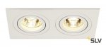 SLV 113512 NEW TRIA II GU10 Downlight, rechteckig, mattweiss, max. 2x50W, inkl. Clipfedern