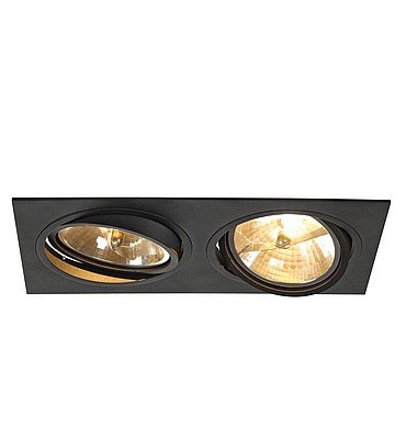 SLV 113810 NEW TRIA QRB111 SQUARE Einbau- leuchte, schwarz, max. 2x75W, inkl. Clipfedern