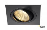 SLV 113880 NEW TRIA DL SQUARE Set Downlight, mattschwarz, 6W, 38°,2700K,inkl. Treiber,Clipf.