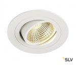 SLV 113901 NEW TRIA LED DL ROUND Set, Downlight, mattweiss, 6W, 38°, 3000K, inkl. Treiber, Clipfed.