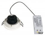 SLV 113901 NEW TRIA LED DL ROUND Set, Downlight, mattweiss, 6W, 38°, 3000K, inkl. Treiber, Clipfed.