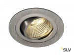 SLV 113906 NEW TRIA LED DL ROUND Set, Downlight, alu-brushed,6W,38°, 3000K, inkl. Treiber, Clipfed.