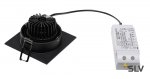 SLV 113910 NEW TRIA DL SQUARE Set Downlight, mattschwarz, 6W, 38°,3000K,inkl. Treiber,Clipf.